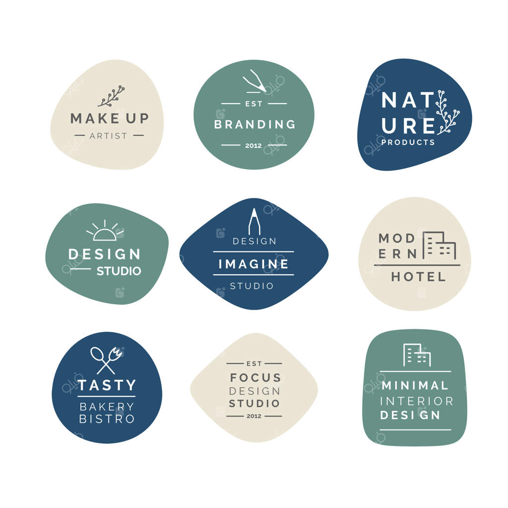 مجموعه لوگوهای مینیمال با رنگ‌های پاستلی