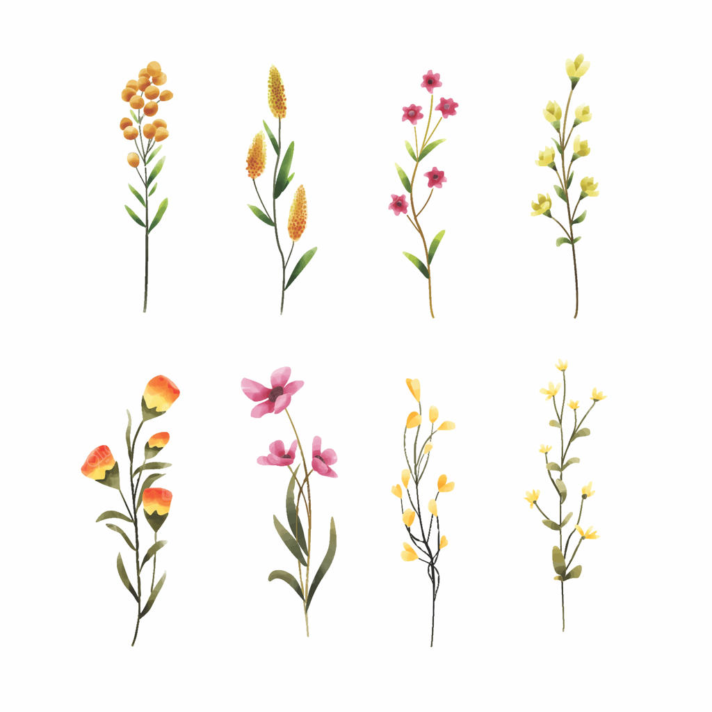 آبرنگ گل زیبا