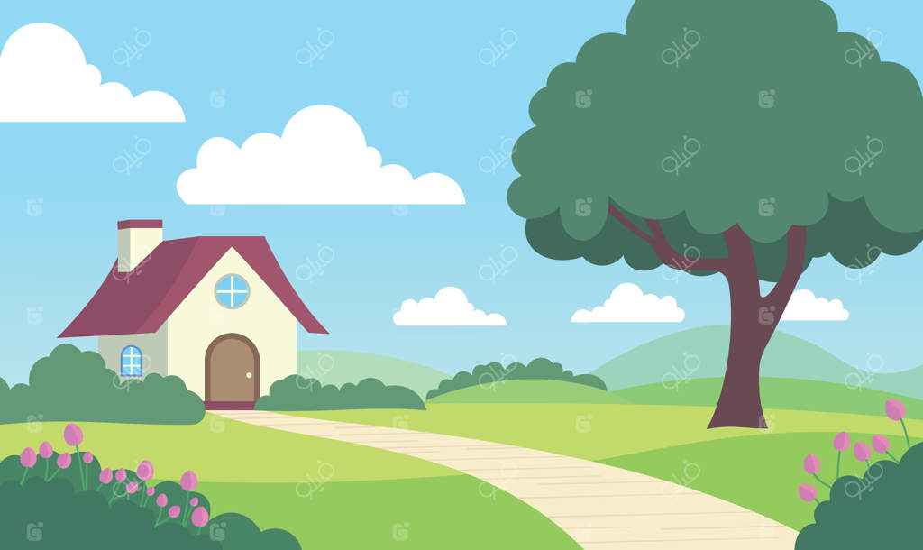 خانه‌ای سرسبز با باغ گل‌های تابستانی و منظره پانورامای طبیعی در محوطه خانه