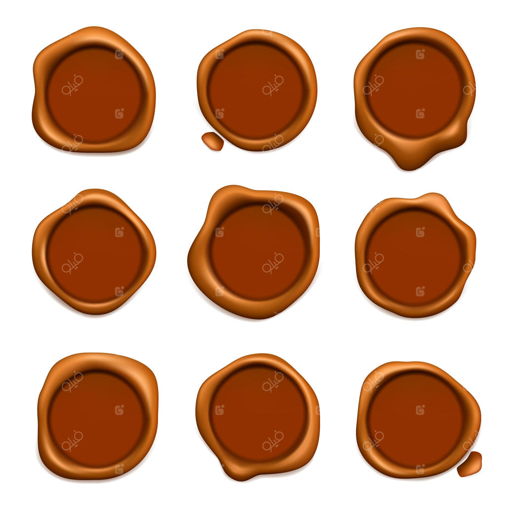 تمبر مومی پستی: مجموعه‌ای از مهرهای ضمانت یا مهرهای قرمز مومی پستی واقعی