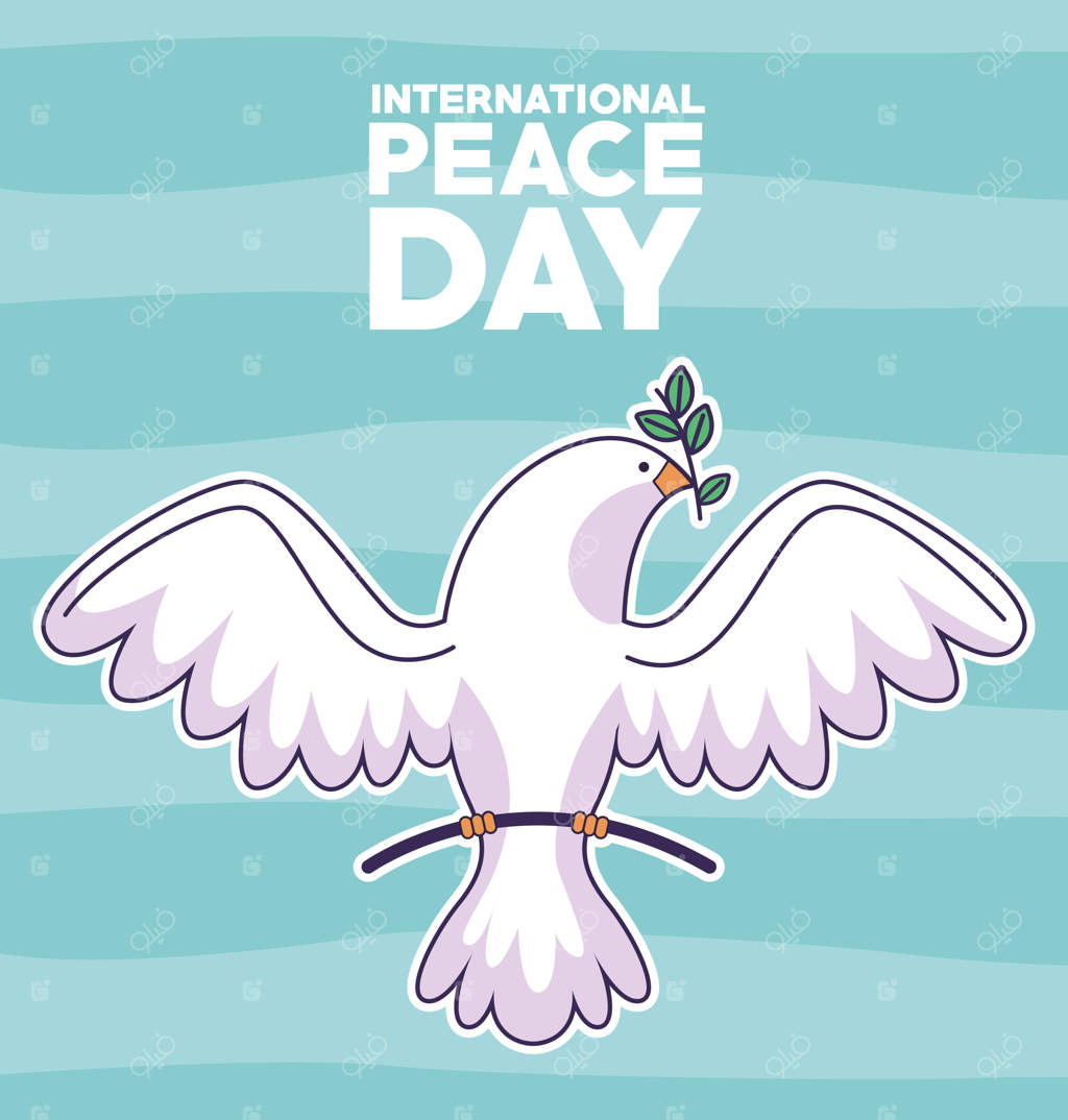 نقاشی روز صلح با تصویر کبوتر