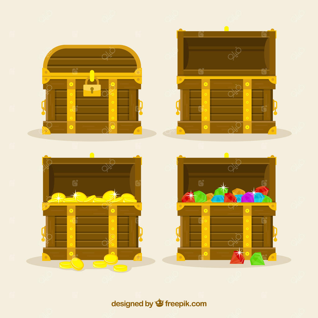 مجموعه جعبه‌های گنج چوبی با طراحی ساده