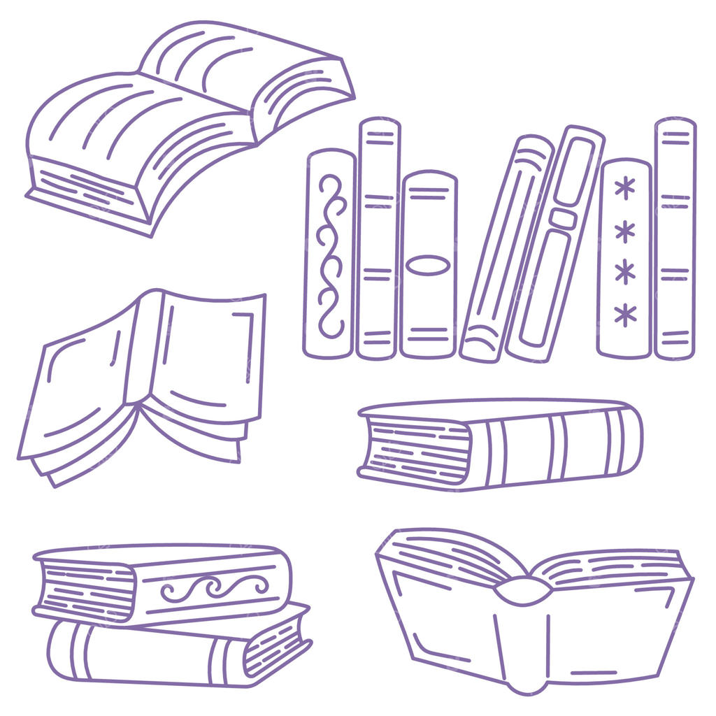 مجموعه‌ای از طرح‌های اولیه کتاب‌ها. بازگشت به مدرسه. نمادهای کتابفروشی و کتابخانه. مجموعه‌ای از سایه‌های کتاب‌ها. نقاشی‌های دست‌کشیده از کتاب‌ها، آیکون‌های کتابخانه و کتابفروشی.