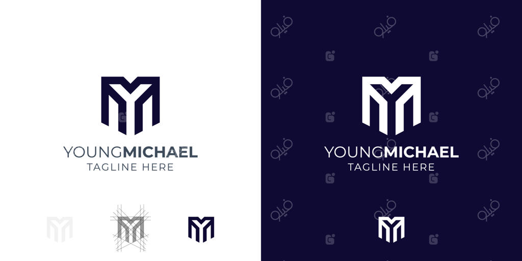 ایده طراحی لوگو با حروف Y و M