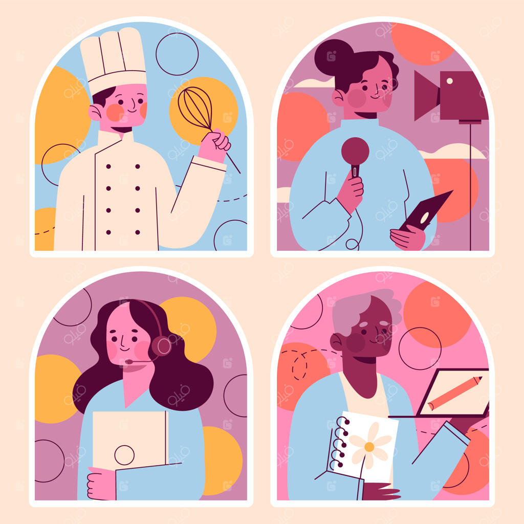 مجموعه برچسب‌های مشاغل ساده