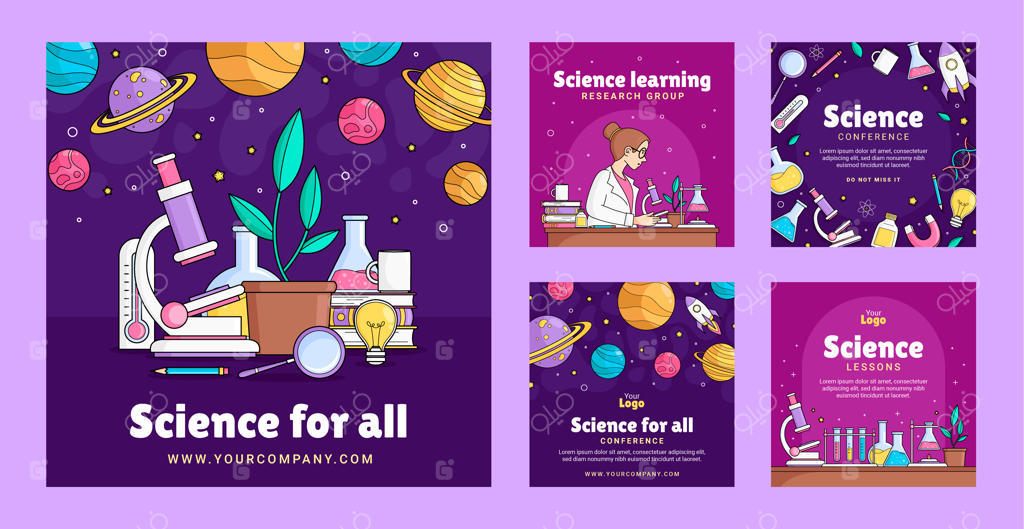 مجموعه پست‌های اینستاگرام درباره علم و پژوهش