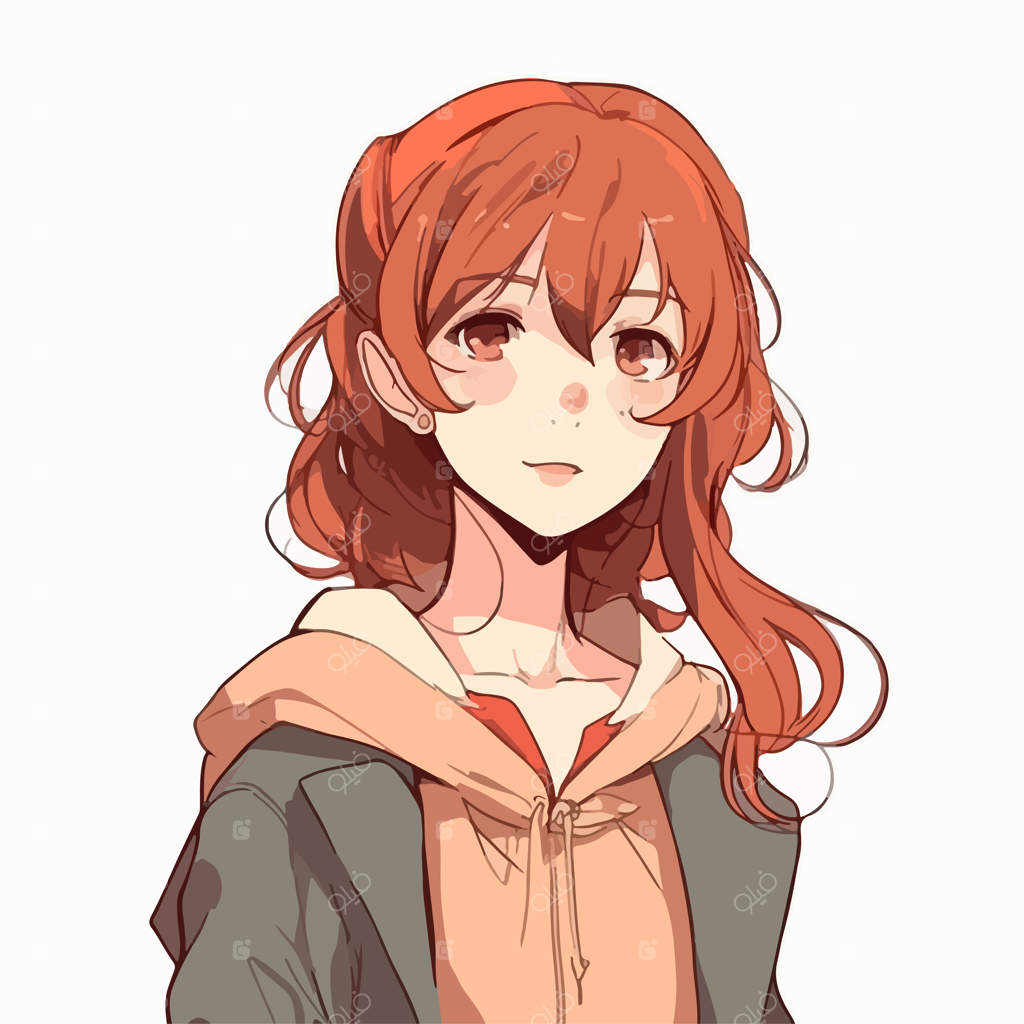 تصویرسازی وکتور شخصیت دختر جوان به سبک انیمه و مانگا