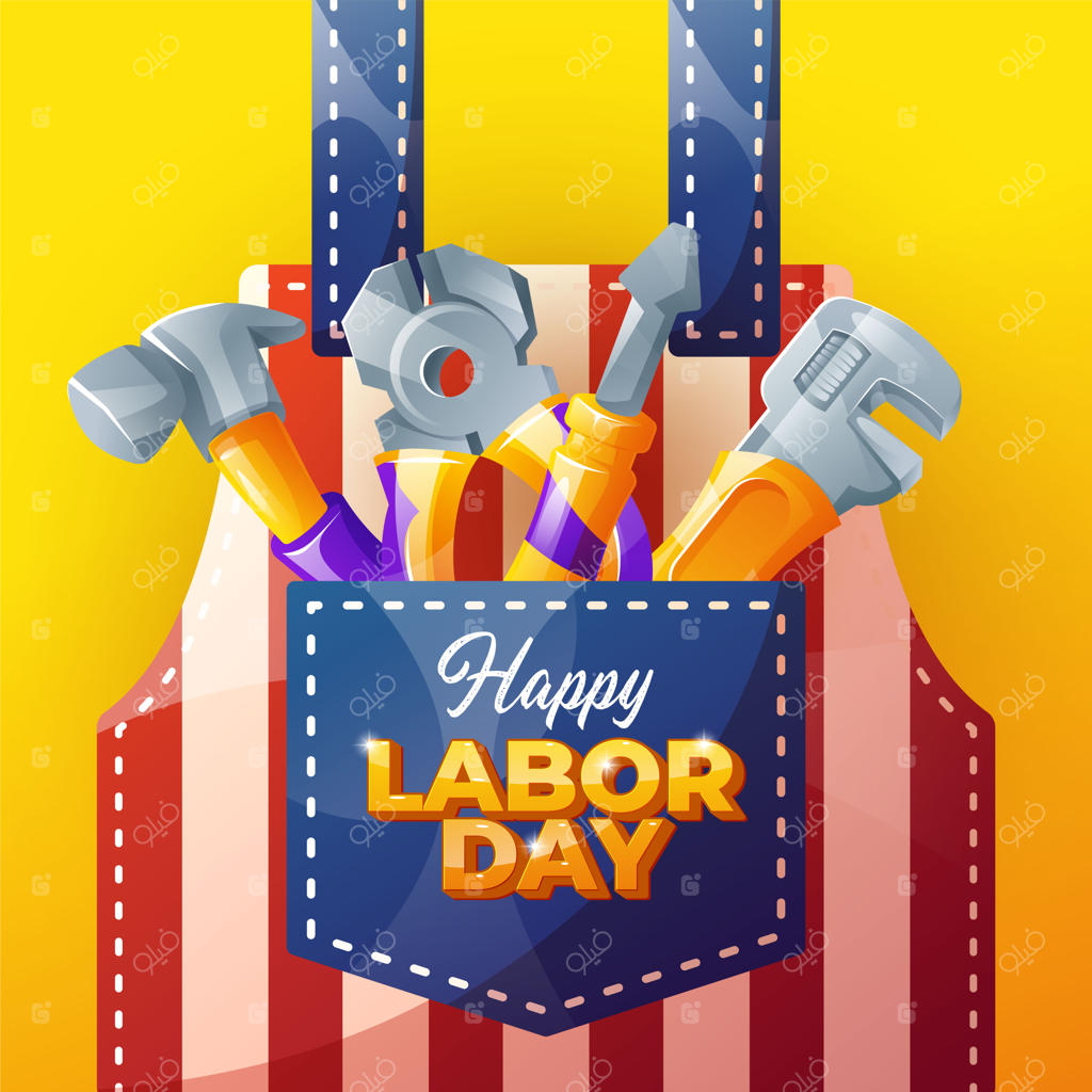 طرح بنر تبریک روز کارگر - بردار وکتور