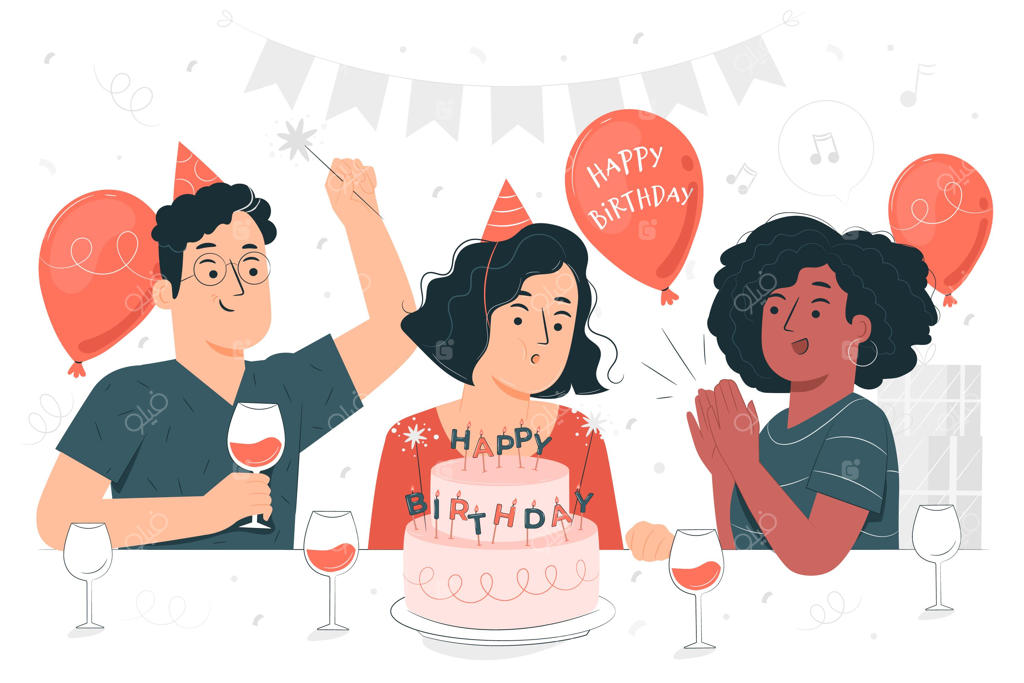 تصویر مفهومی فوت کردن شمع‌های تولد