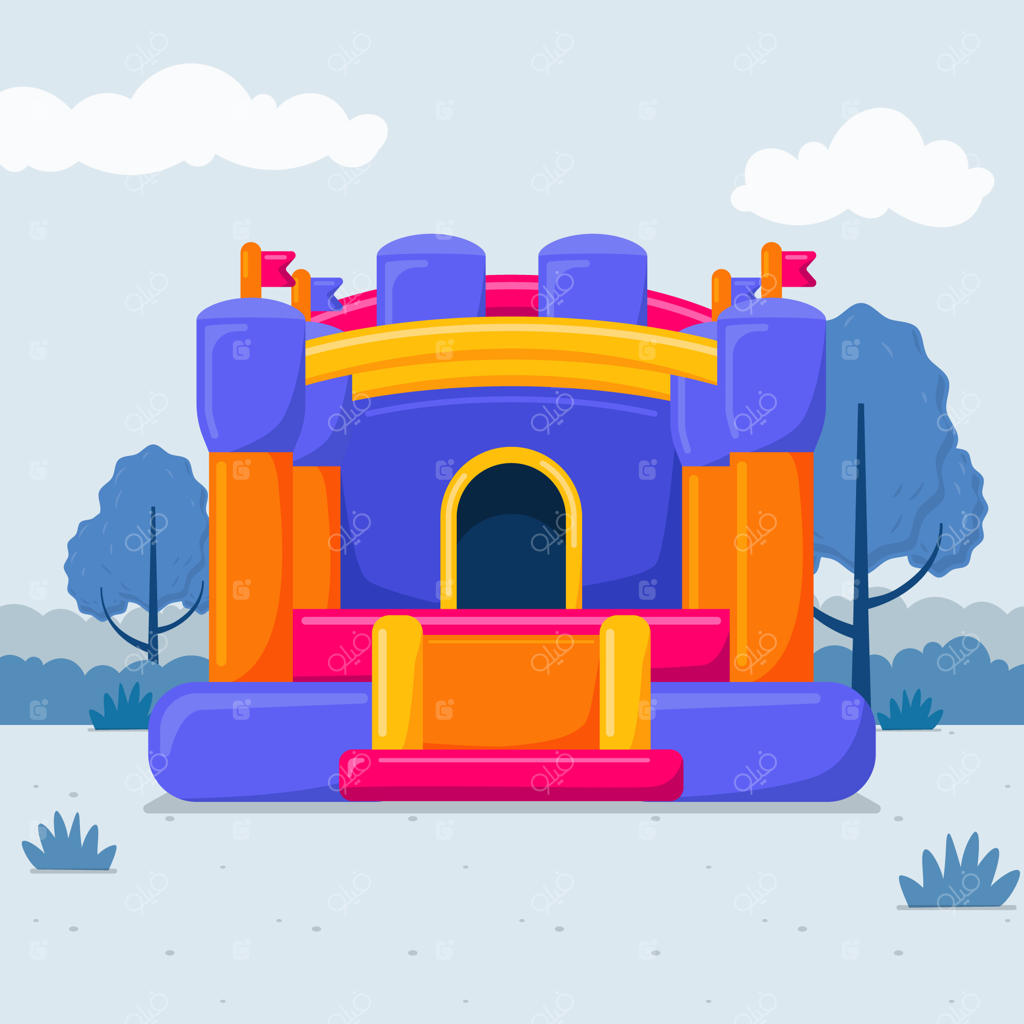 طراحی لوگوی قلعه بادی به سبک فلت