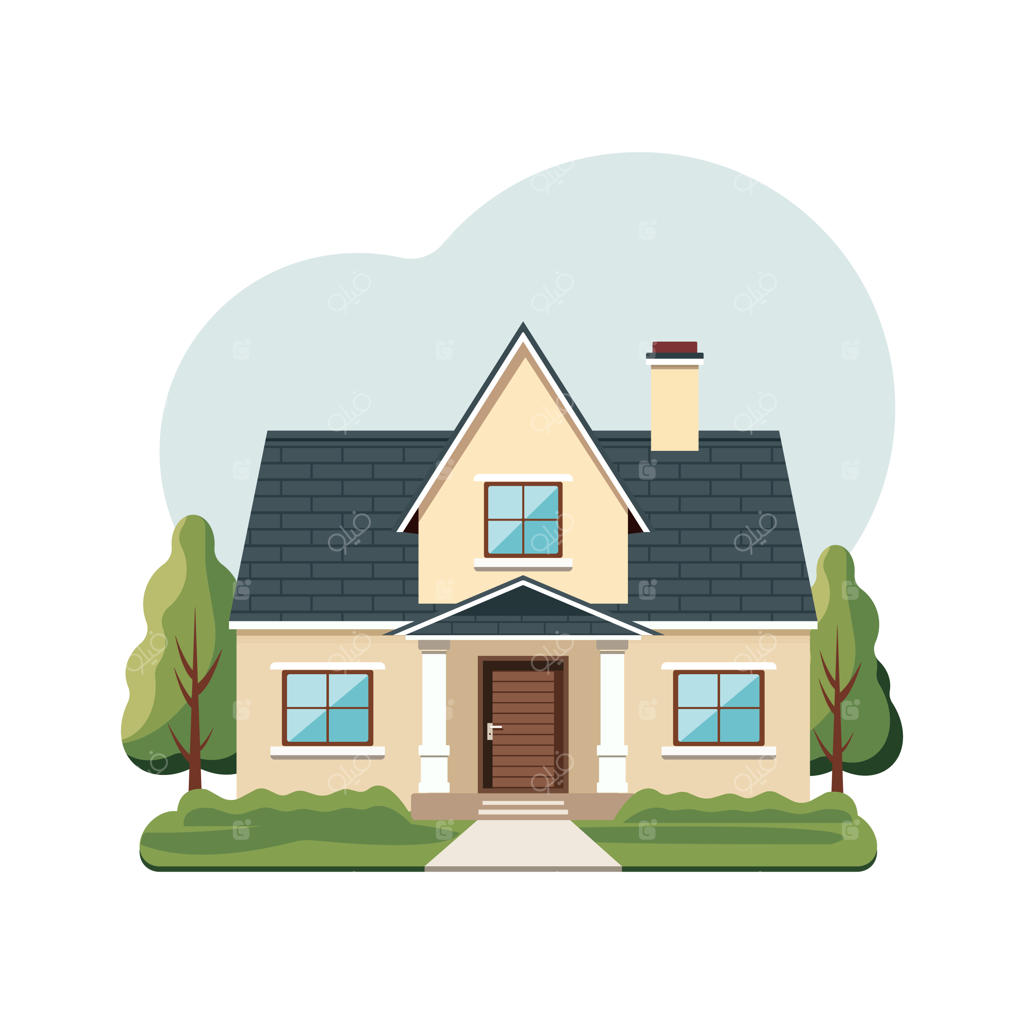 تصویرسازی وکتور خانه مدرن با مفهوم املاک و مستغلات