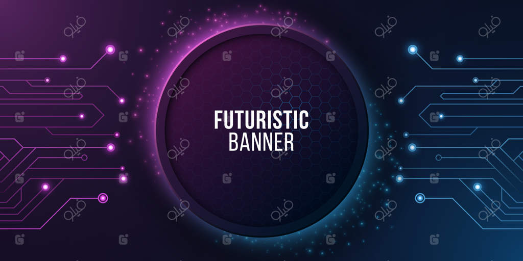 بنر آینده‌نگر با مدارهای کامپیوتری: طراحی مدرن فناوری