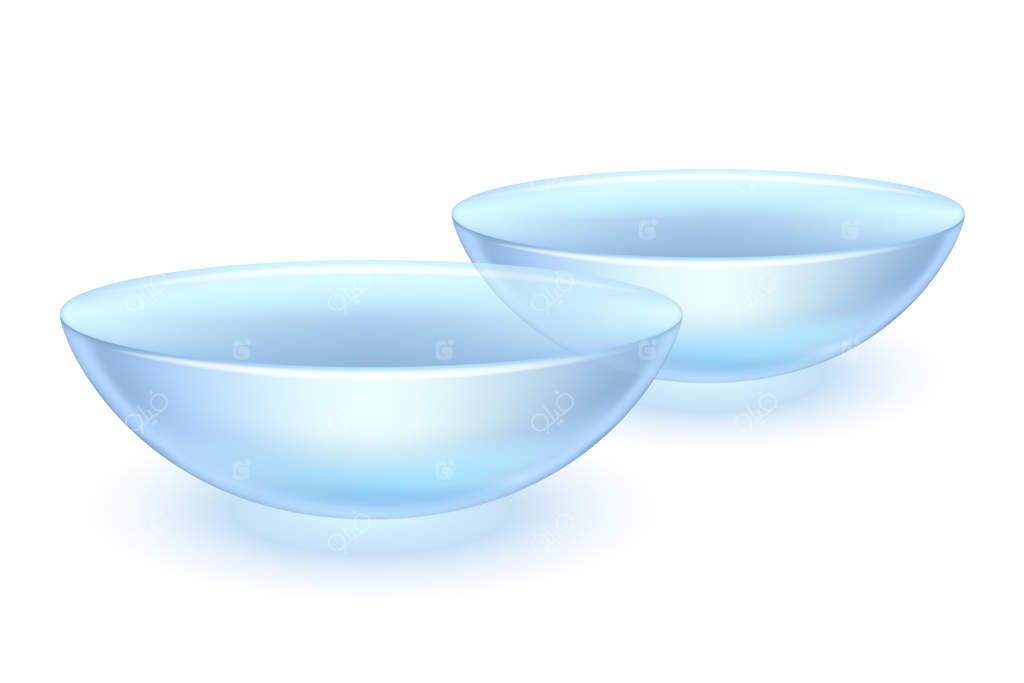 تصویر دو لنز تماسی - لوازم مراقبت از چشم.