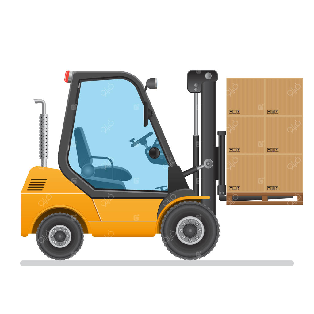 تصویرسازی لیفتراک، جداشده در زمینه سفید