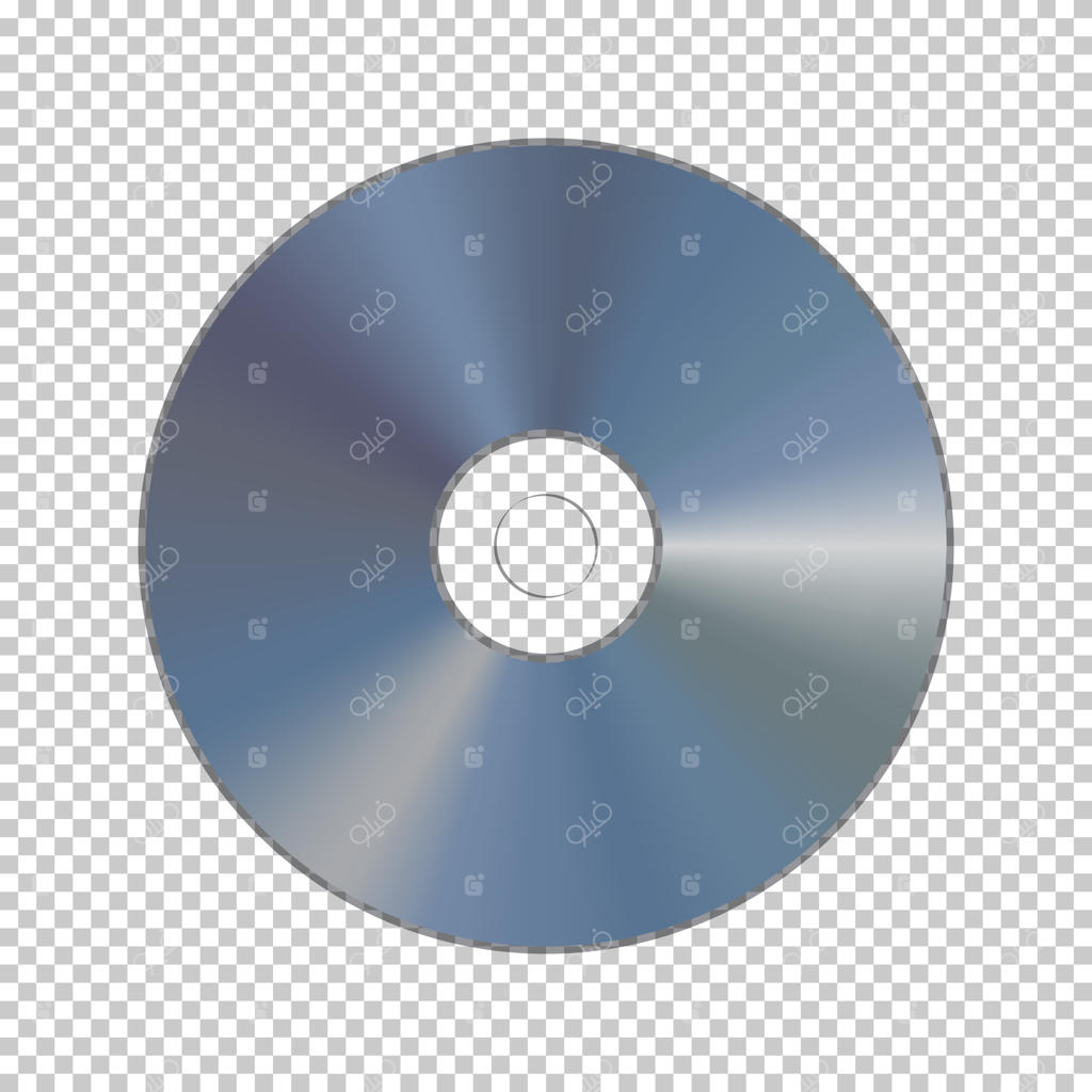 دیسک DVD یا CD بر روی پس زمینه‌ی شفاف.