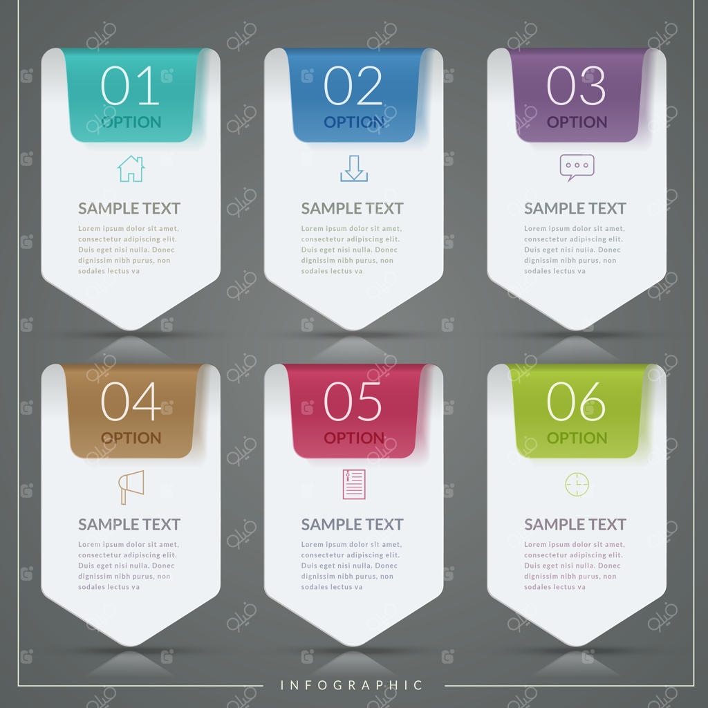 طراحی قالب اینفوگرافیک ساده با گزینه‌های بنر