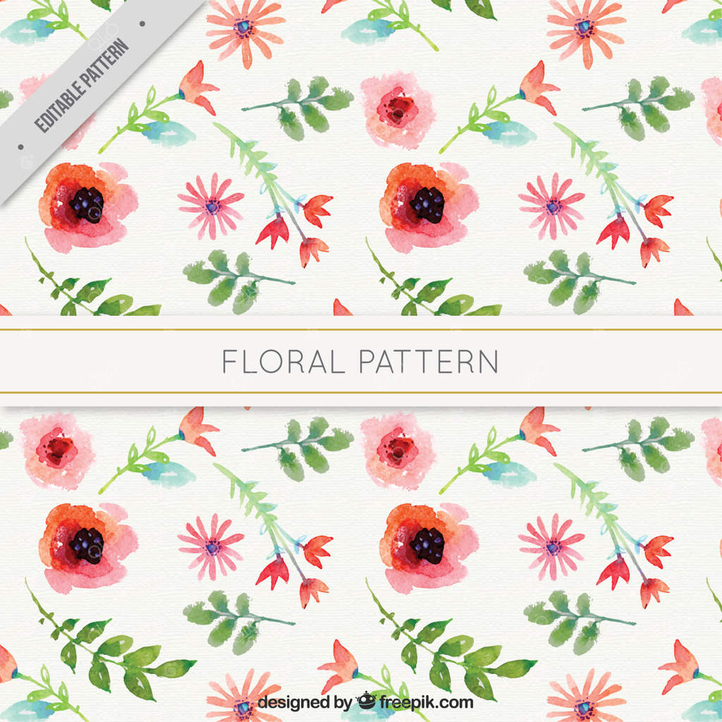 طرح هنری گل‌های آبرنگی