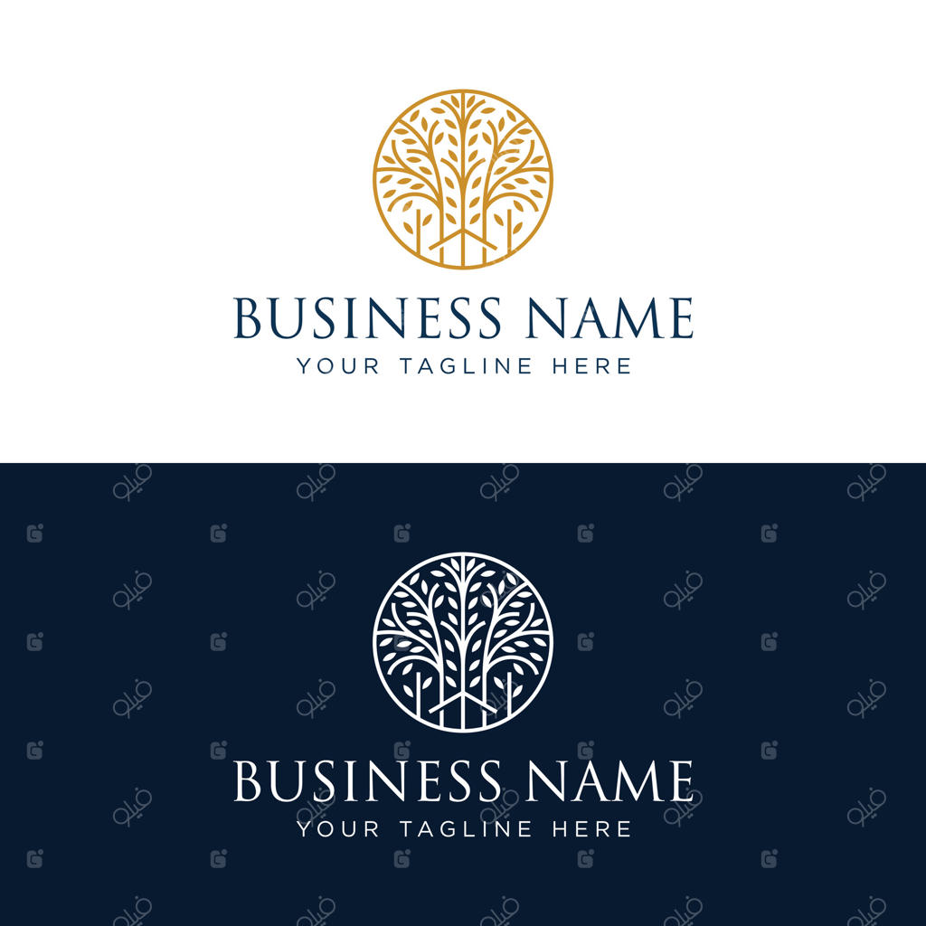 طراحی لوگوی خانه درختی دایره‌ای