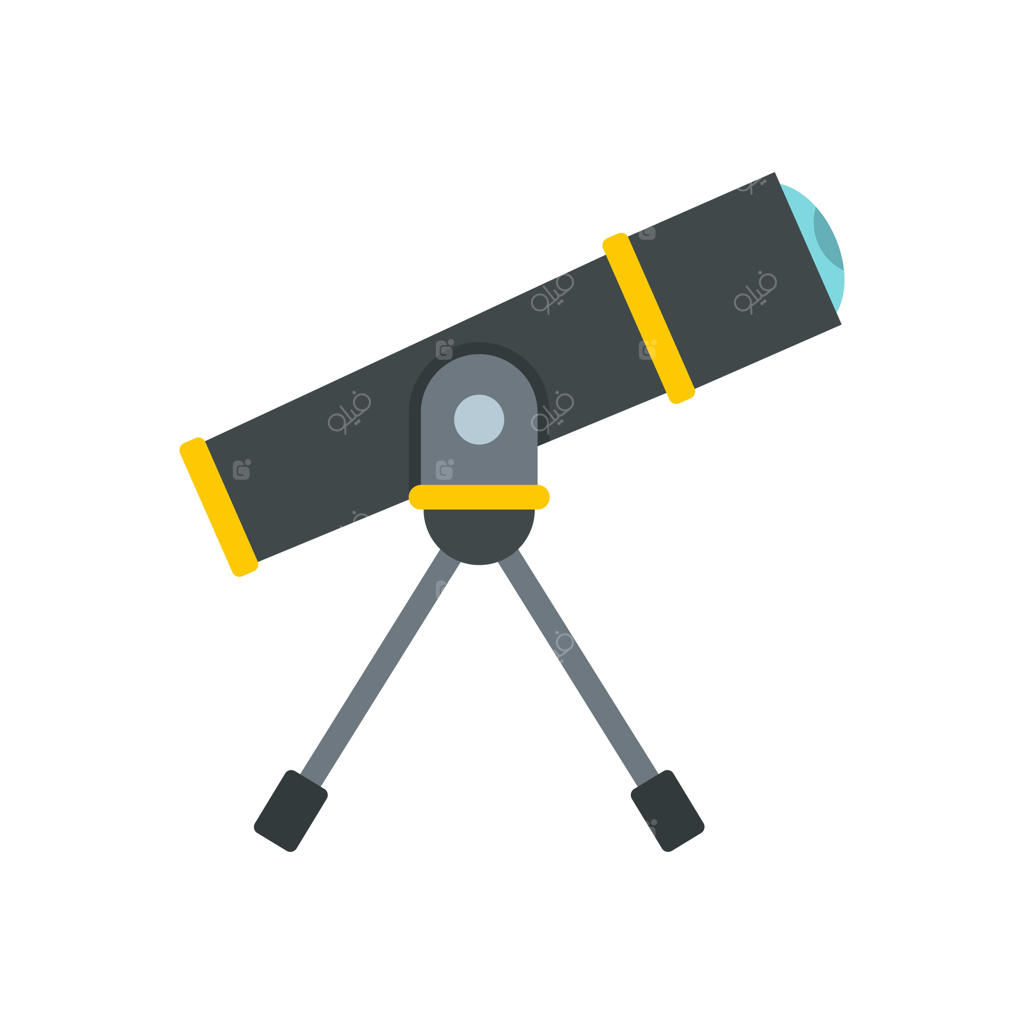 تصویرسازی وکتور آیکون تلسکوپ، جداشده در پس‌زمینه سفید