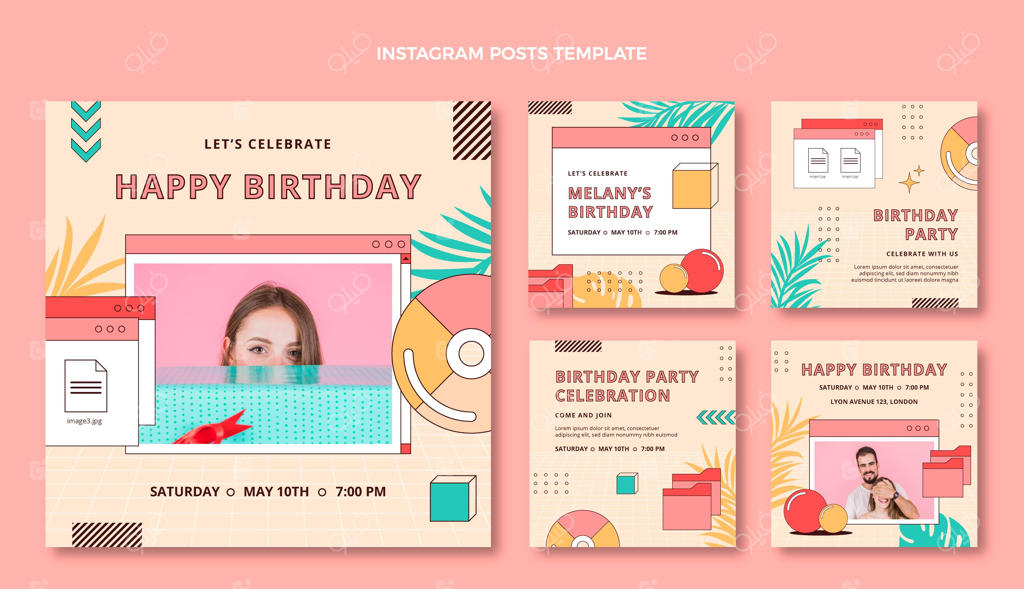 پست نوستالژیک تولد دهه ۹۰ برای اینستاگرام