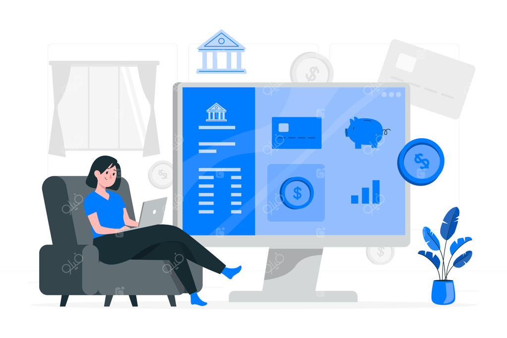 تصویرسازی مفهوم بانکداری آنلاین