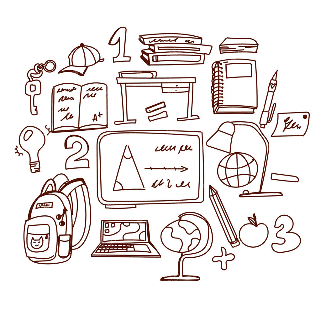 بازگشت به مدرسه: مجموعه طرح‌های دستی. مناسب برای وب‌سایت‌ها یا وبلاگ‌های آموزشی، مواد درسی، کتاب‌های درسی، تزئینات کلاس، کاربرگ‌های دیجیتال یا چاپی، برنامه‌ریزی دانش‌آموزان. وکتور.