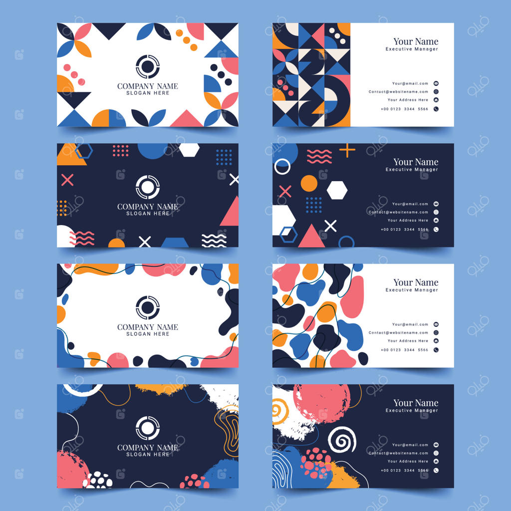 قالب کارت ویزیت ساده و انتزاعی