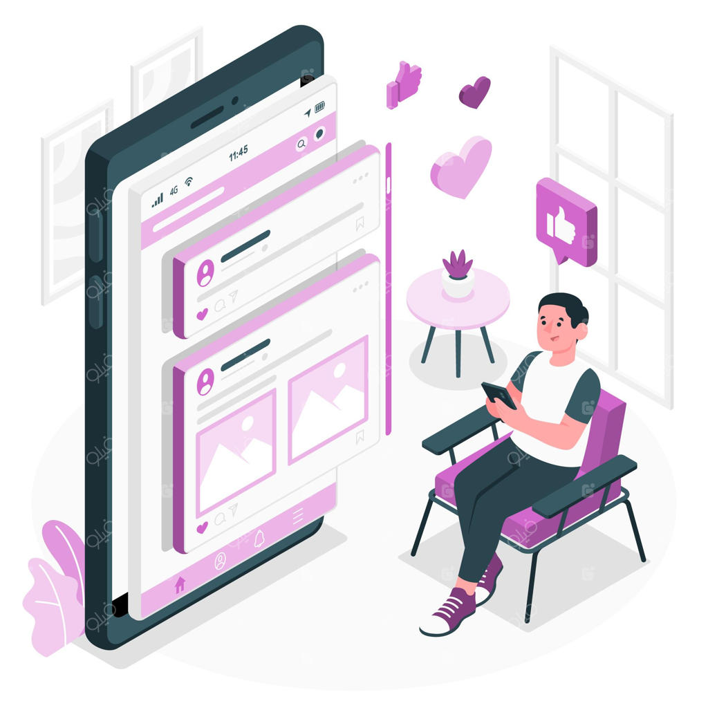 تصویرسازی ایده فید موبایل