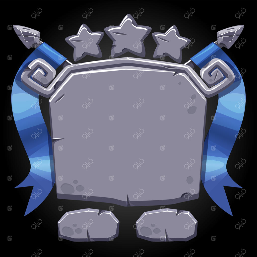 رابط کاربری بازی با تخته سنگی و ستاره‌های موفقیت.