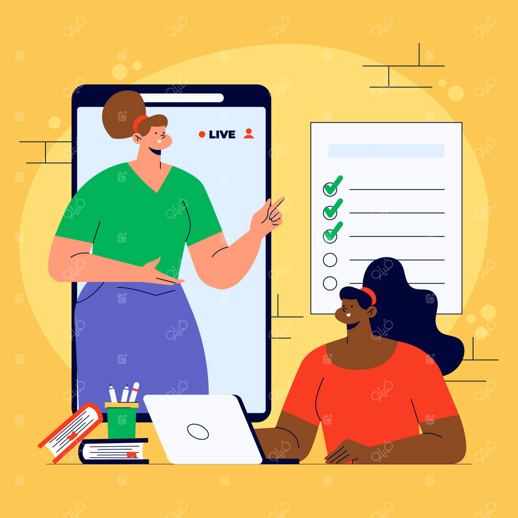 تصویرسازی دستی از استاد آنلاین