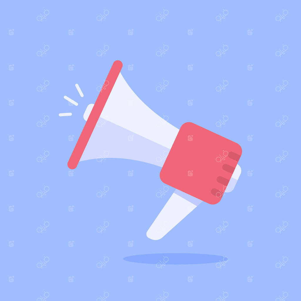 آیکون بلندگو برای اعلام پر سروصدای تبلیغات و ترویج محصولات