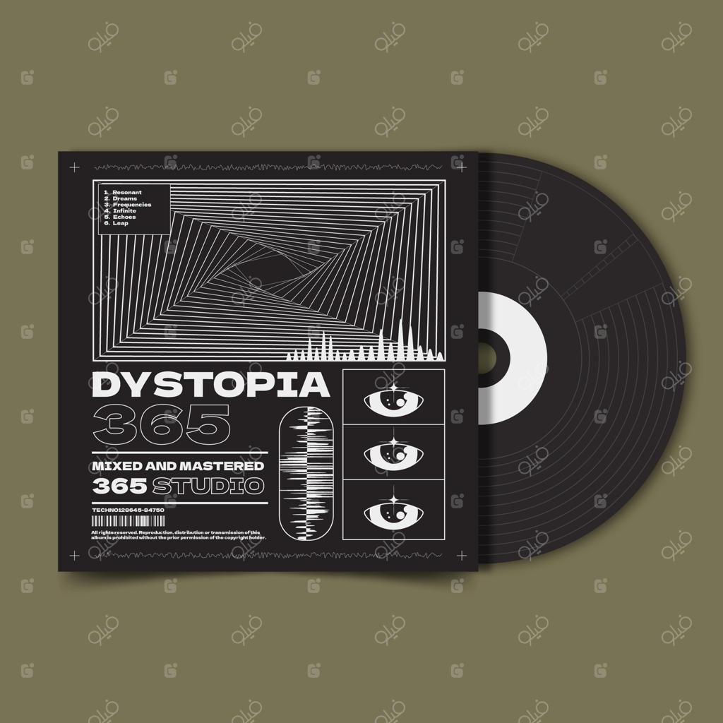 قالب جلد آلبوم موسیقی ساده و مسطح