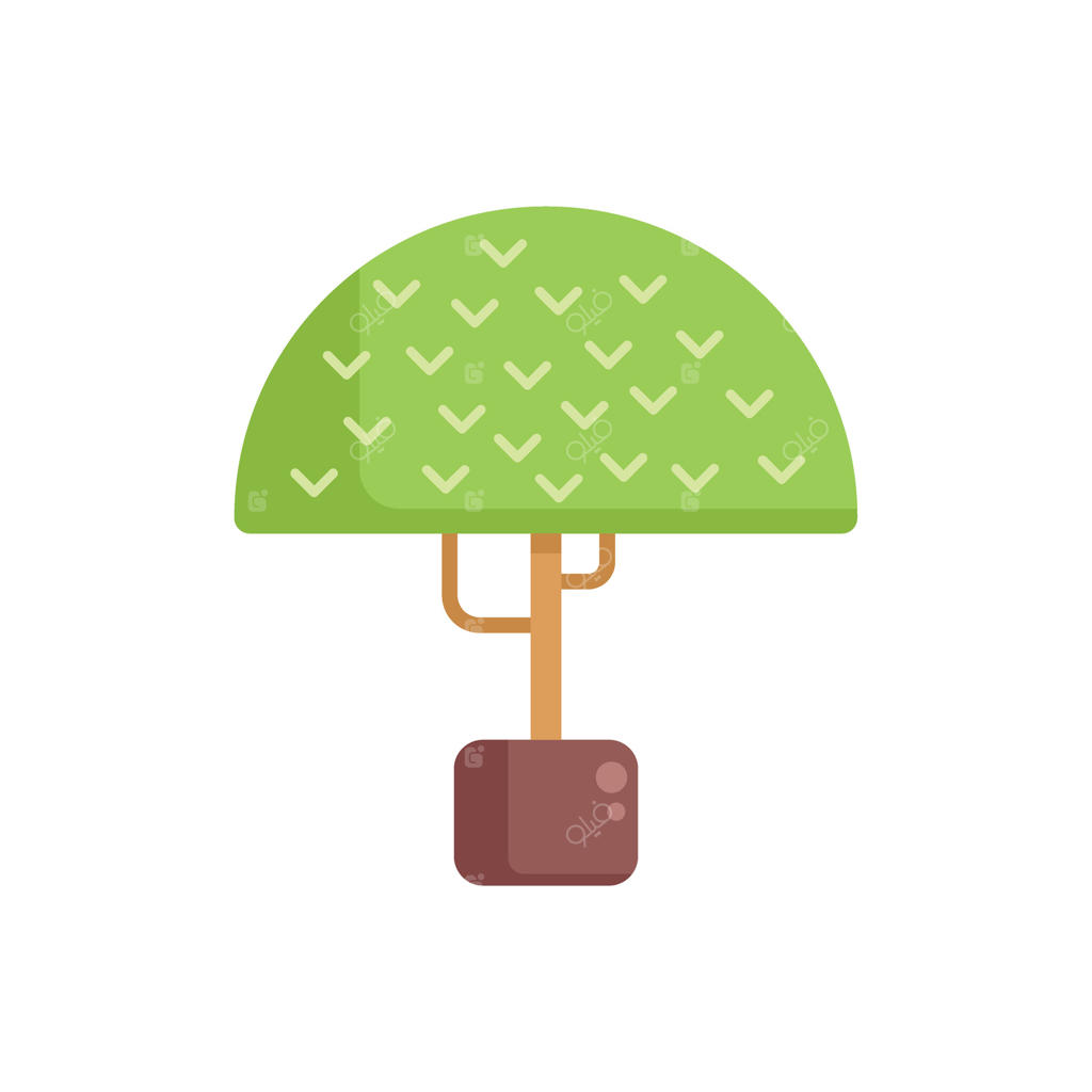 درخت سبز در حال رشد در گلدان برای تزئین باغ