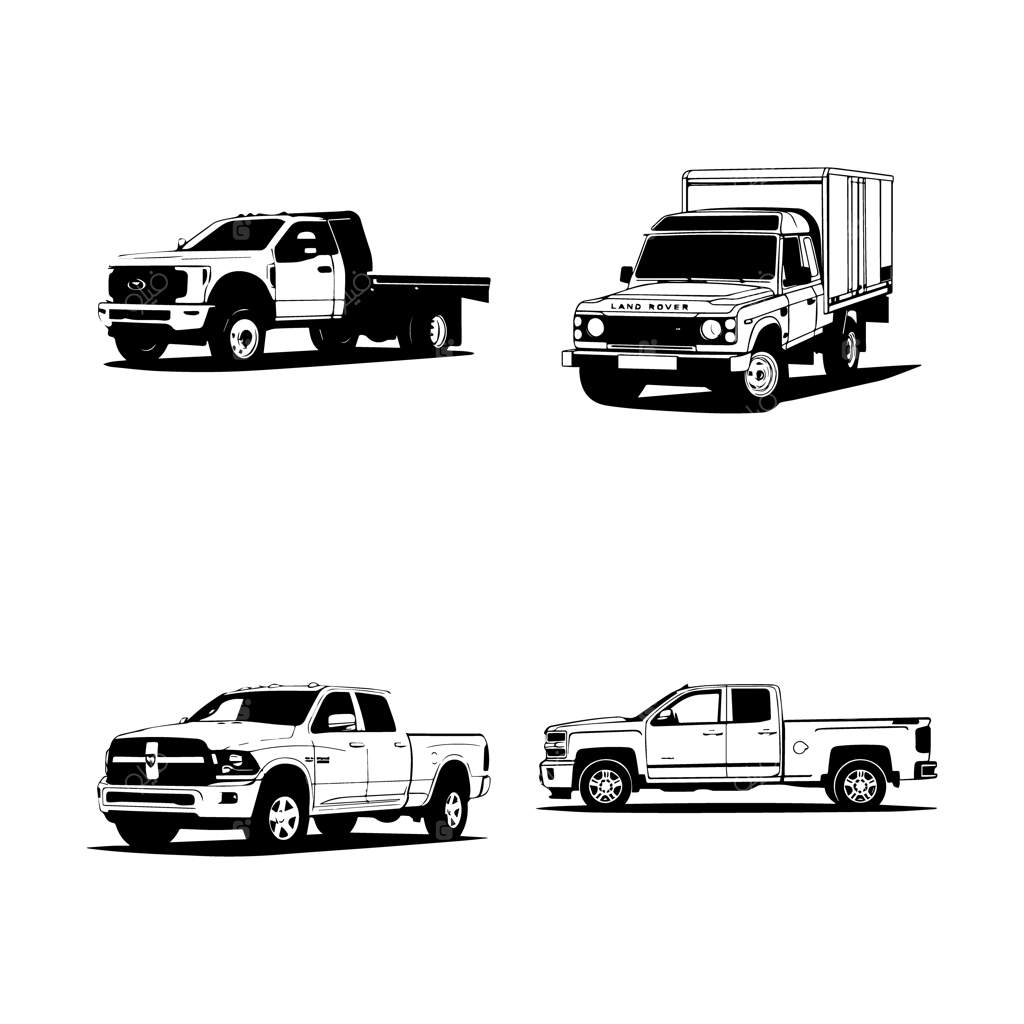 کامیونی با باربند تخت و یک کامیون روی آن