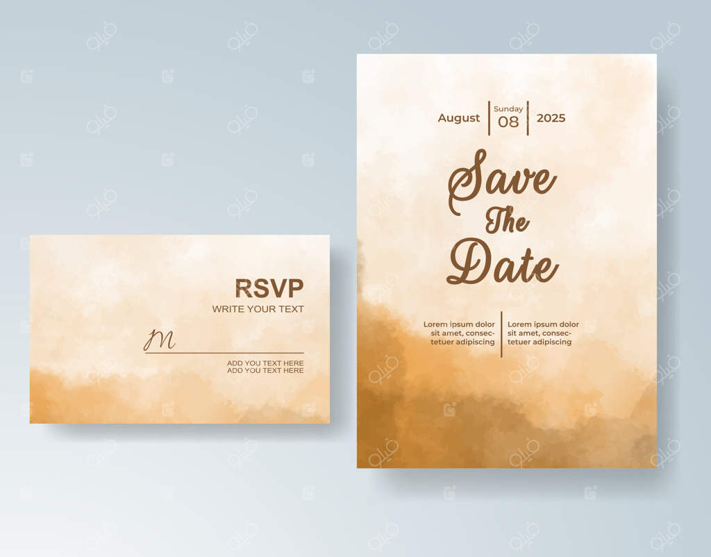 دعوتنامه عروسی با طراحی آبرنگی باغ تابستانی