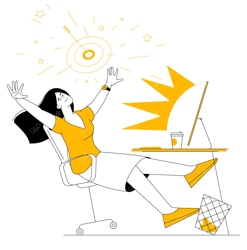 زن ذوق‌زده در حال جشن گرفتن موفقیت