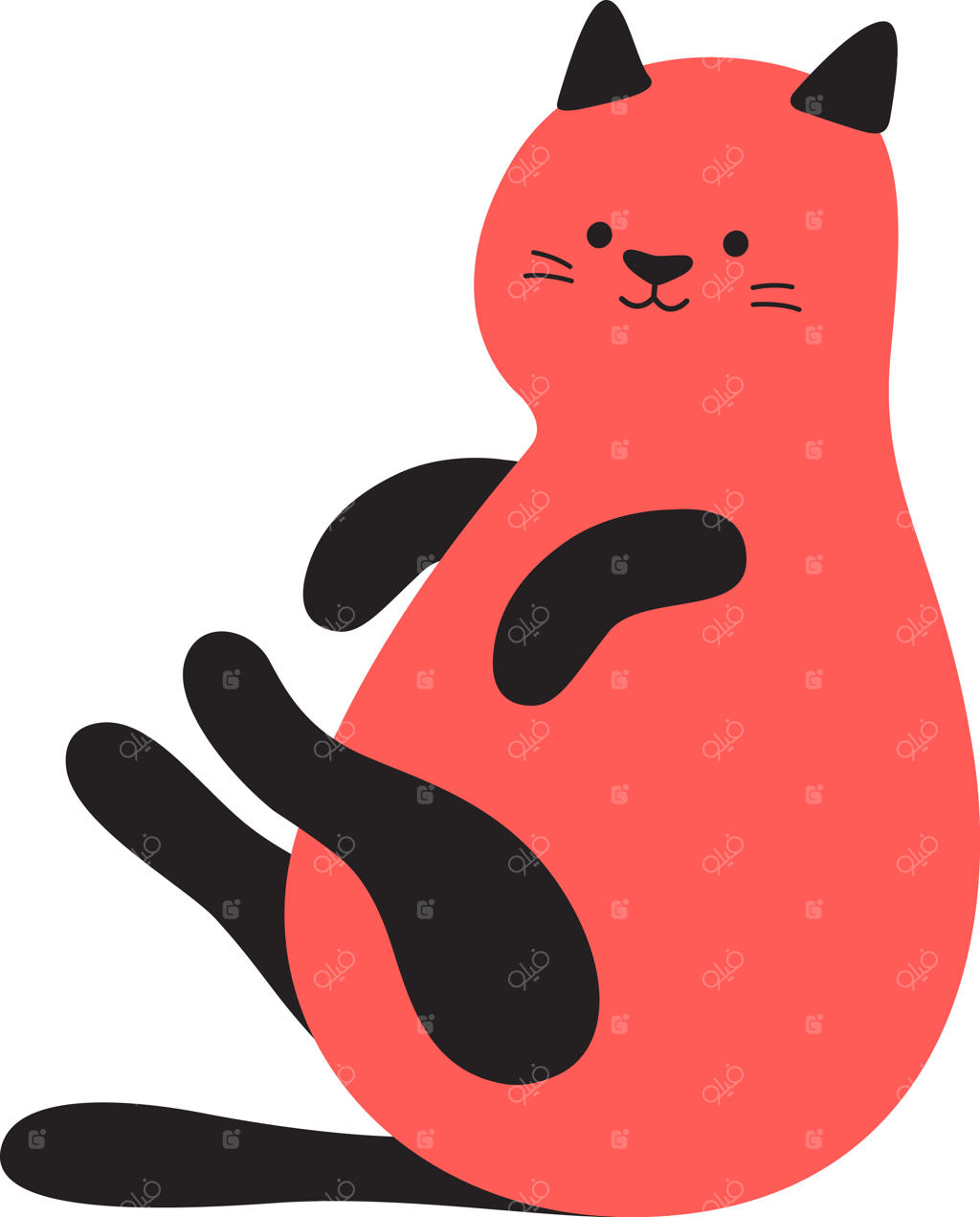 طرح دستی گربه نشسته