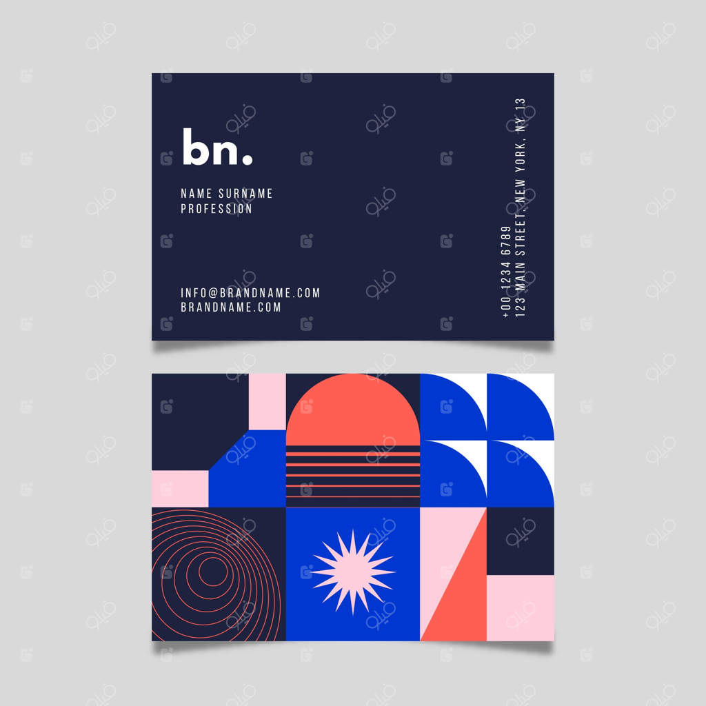 کارت ویزیت مدرن با طرح‌های انتزاعی