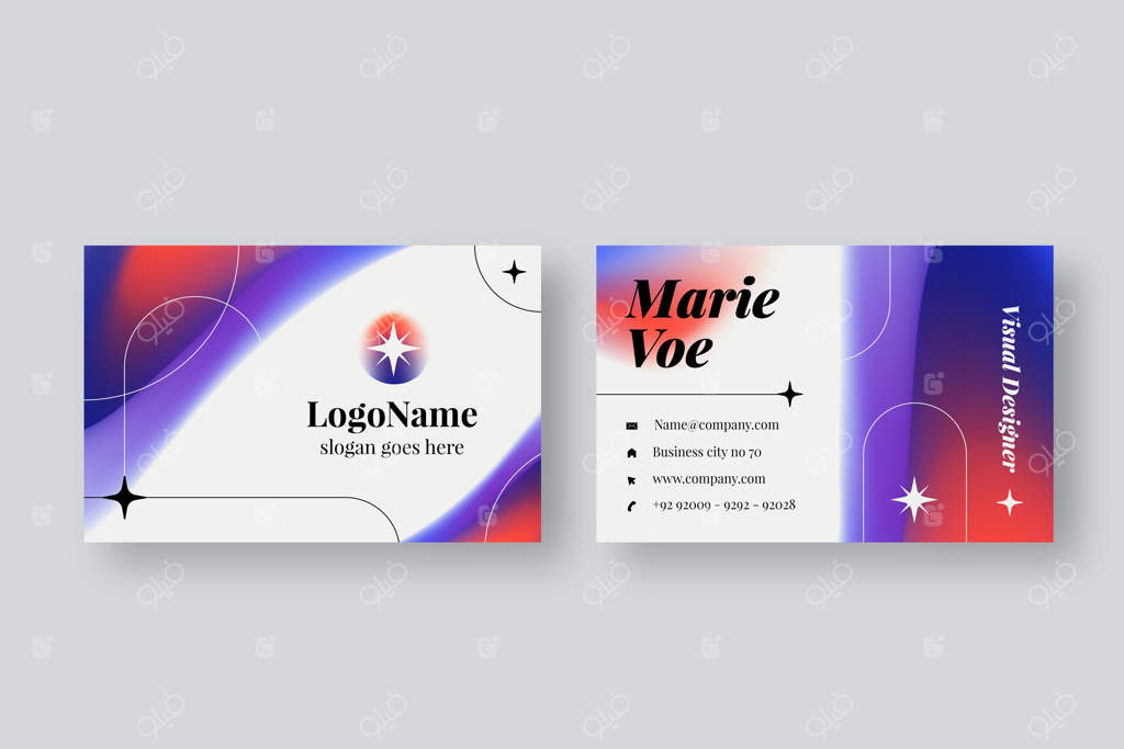 کارت ویزیت مدرن با طراحی گرادینت
