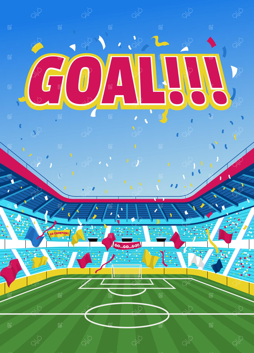 تماشاگران فوتبال در ورزشگاه شادی پس از گل