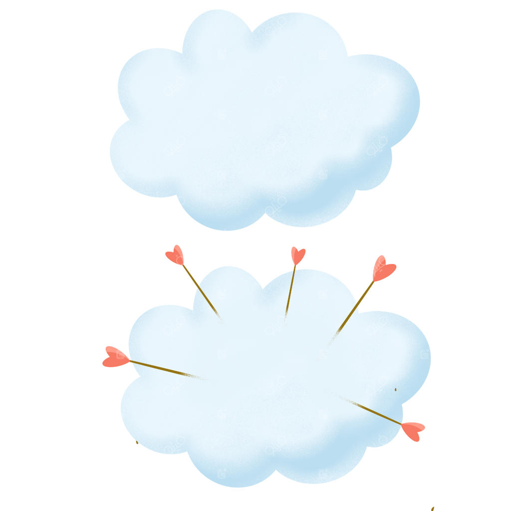 تصویرسازی برای روز ولنتاین: ابر همراه با پیکان‌ها
