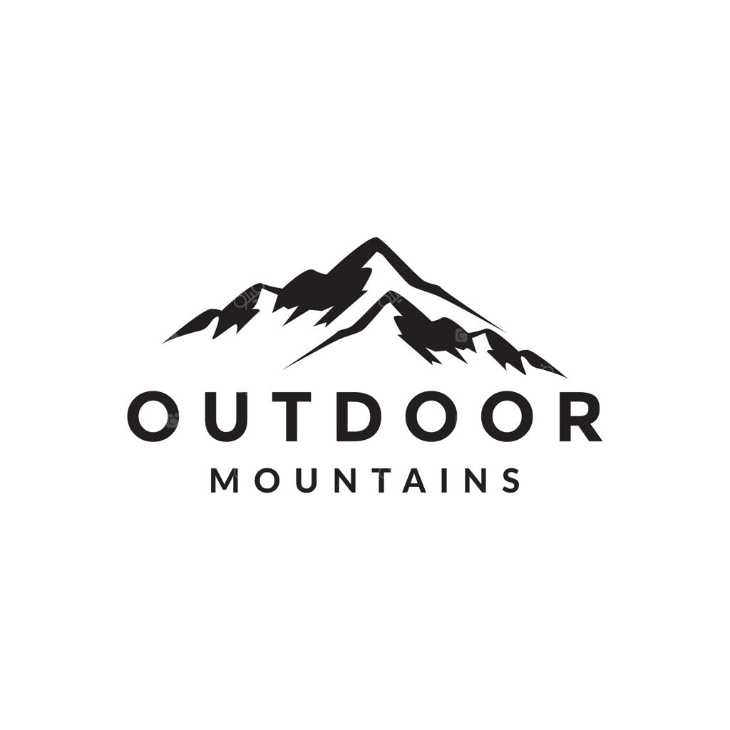 وکتور طراحی لوگو، نماد و آیکون سایه‌نمای ماجراجویی در کوهستان با ایده خلاقانه