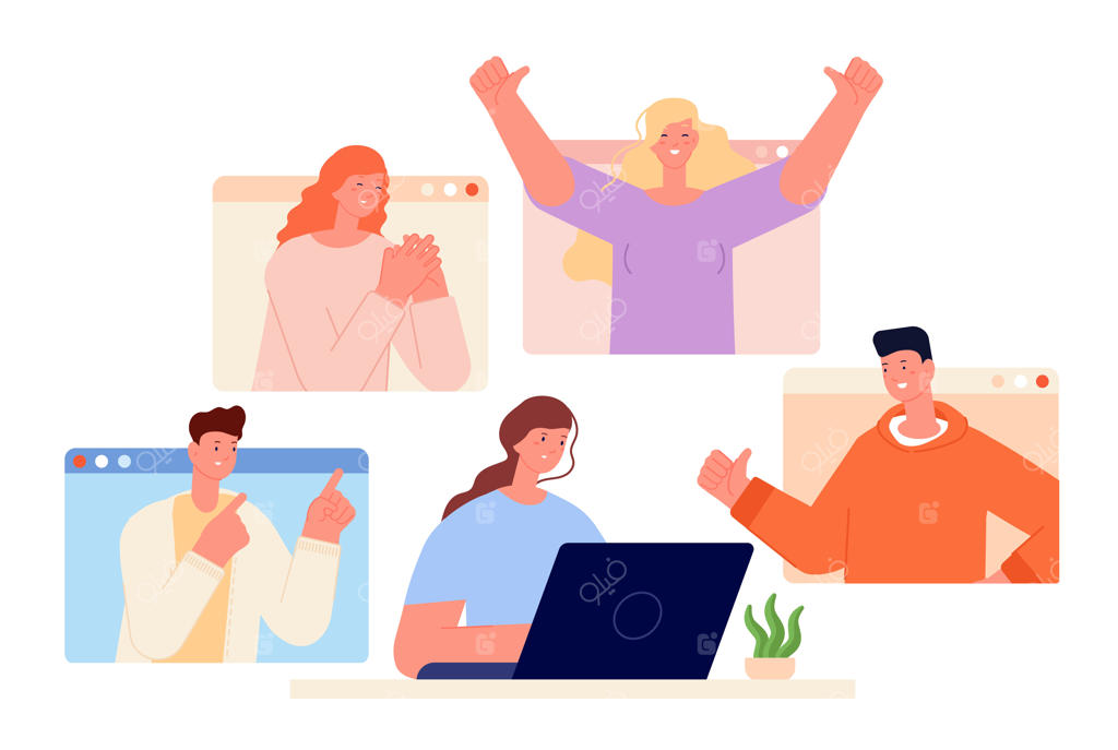 حمایت مثبت از زنان در کار آنلاین: ژست‌های دوستان، شبکه‌های اجتماعی شاد، پروژه‌های موفقیت‌آمیز و فریلنسینگ خوشحال.