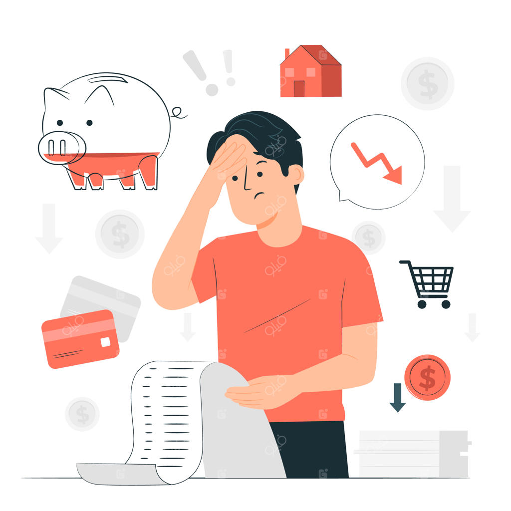 تصویری از مفهوم استرس مالی