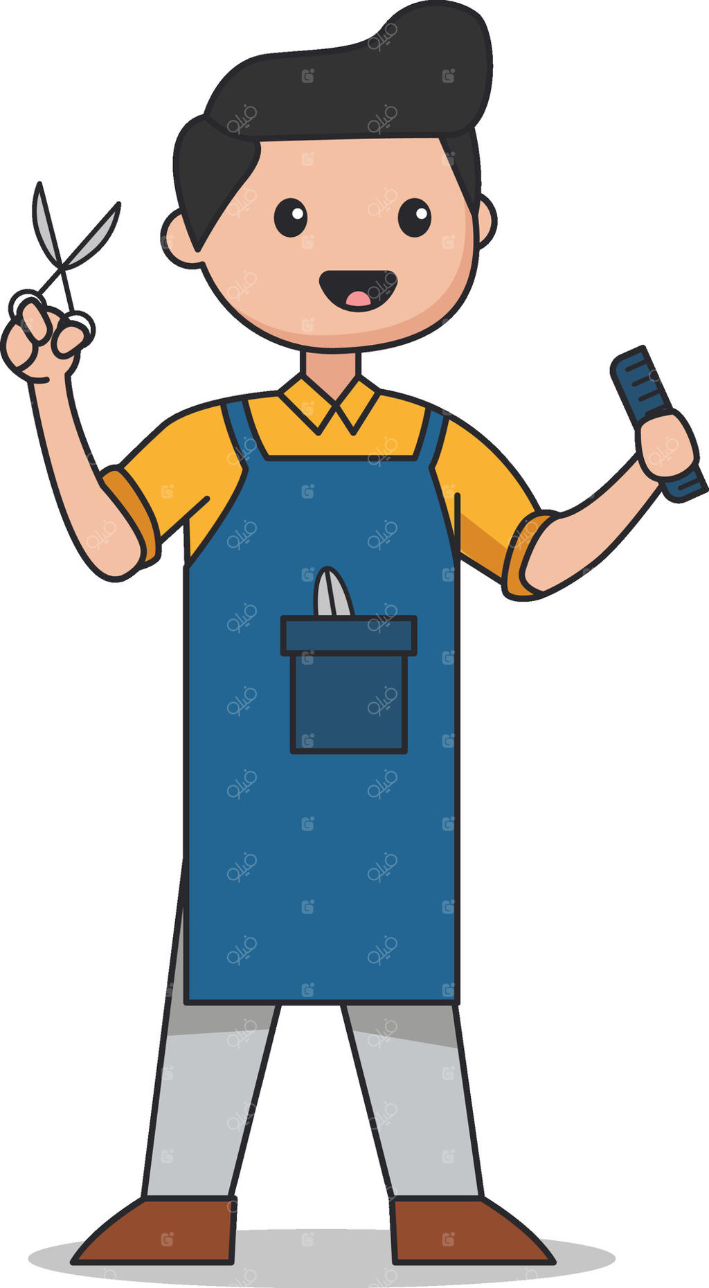 تصویرسازی کاریکاتوری از آرایشگر