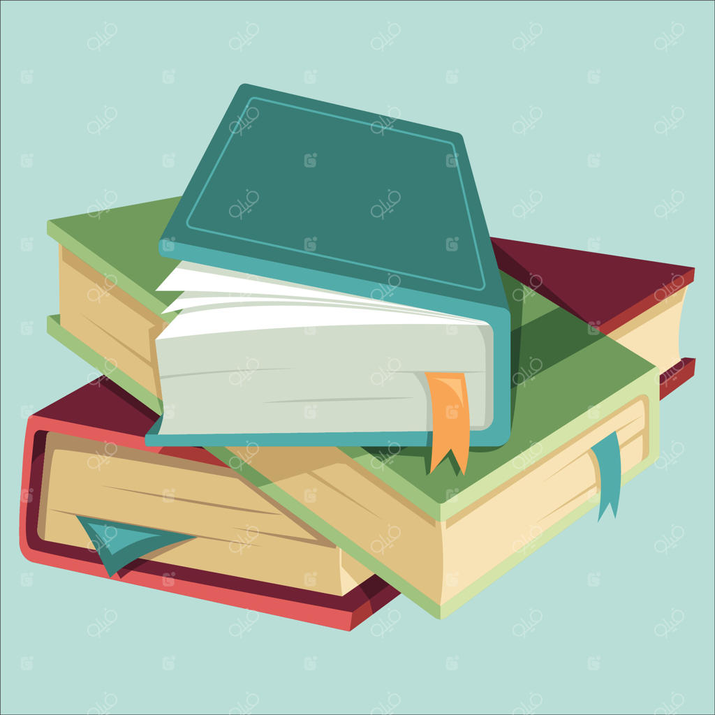 تصویر زنده وکتور حرفه‌ای از انبوه کتاب‌ها