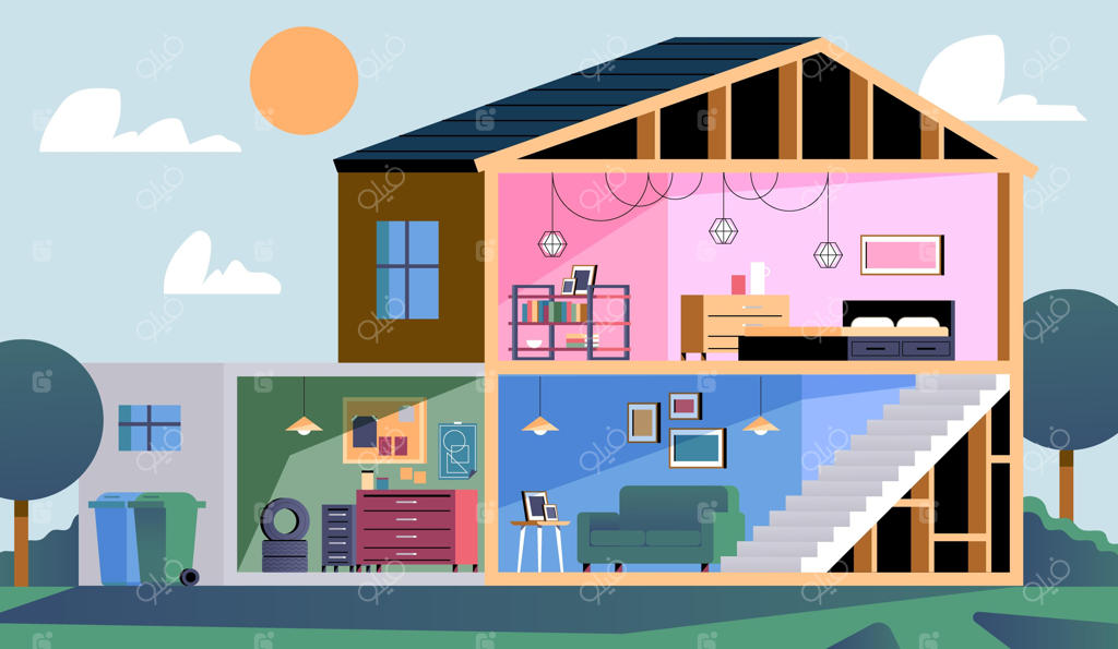 طرح برش مقطعی خانه