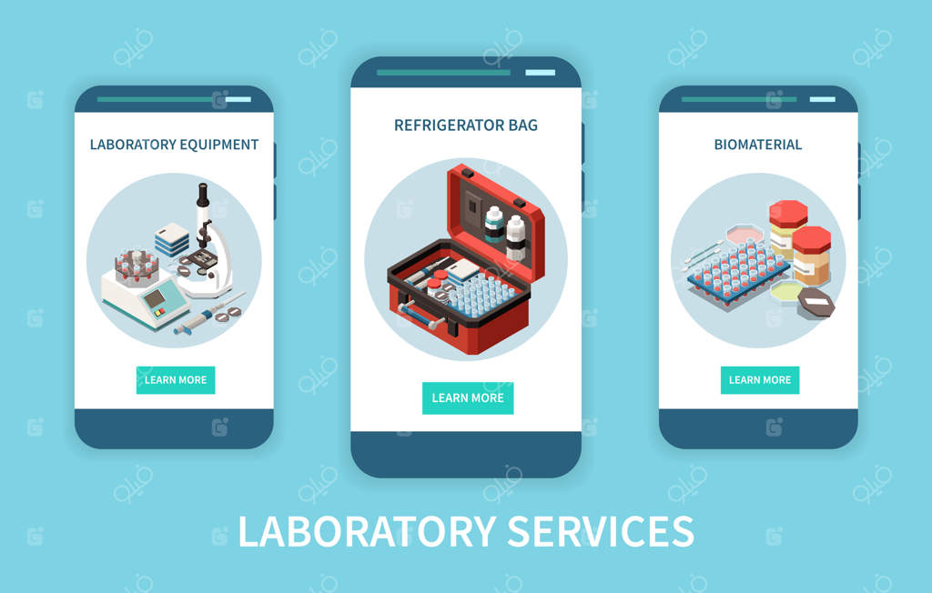 مجموعه بنرهای عمودی خدمات تحلیل و تشخیص آزمایشگاهی