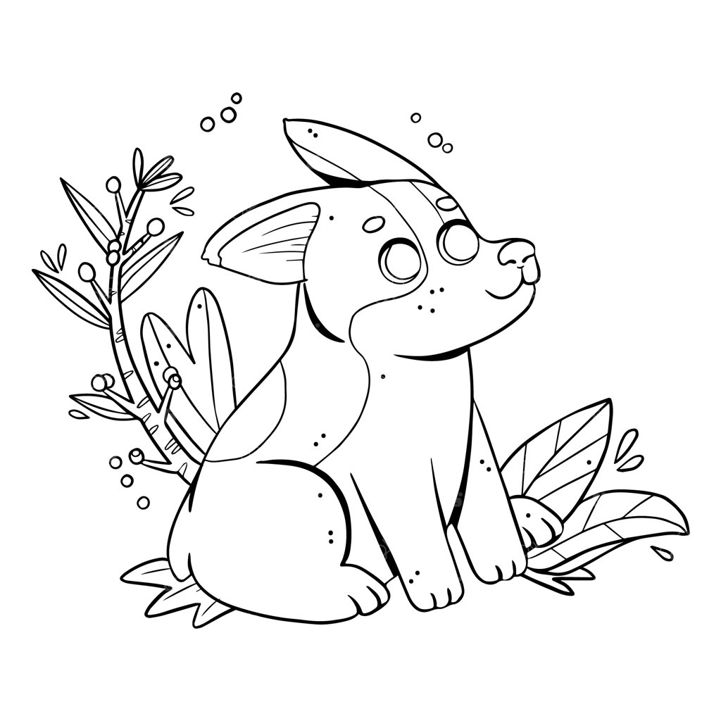 تصویرسازی خطی و دستی سگ