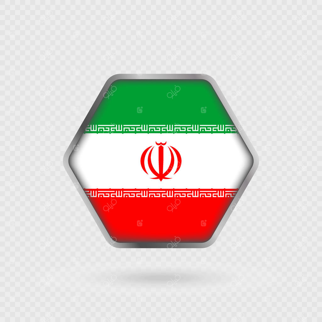 پرچم ایران در قاب شش‌ضلعی